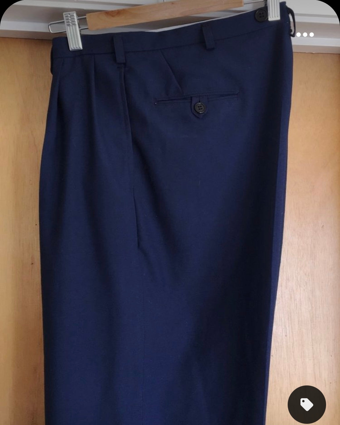 1950s vintage reproduction Hollywood Hollywood pleat front peg pants in blue