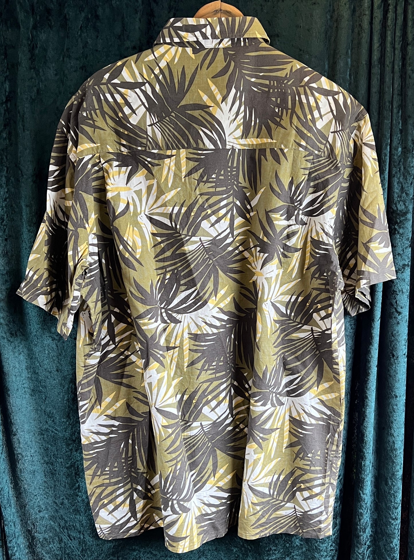 Retro Vintage 1950s style green Hawaiian Shirt L/XL rockabilly tiki festival