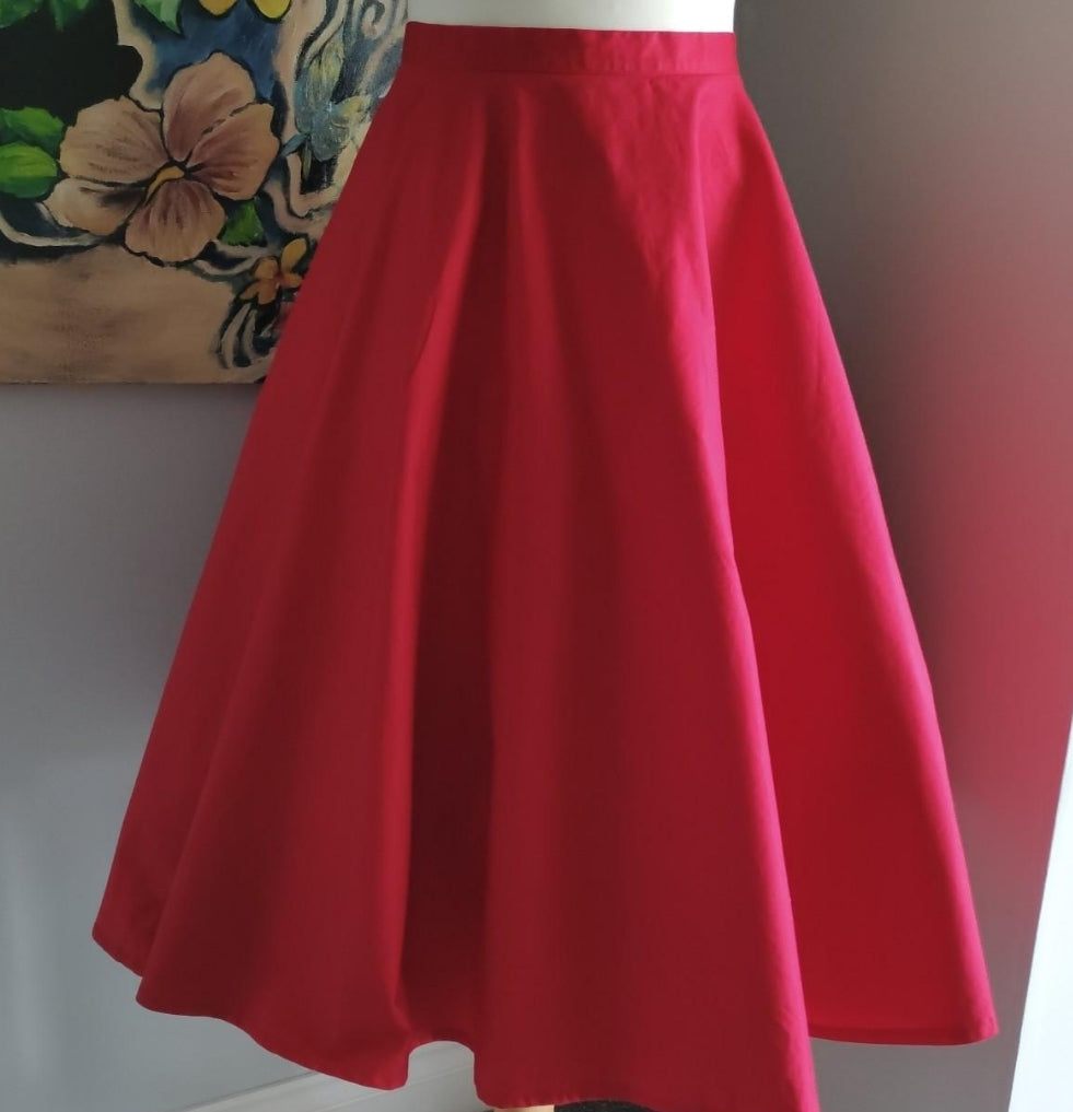 Vintage 1950s Red Full Circle Swing Skirt Outerlimitzvintage 