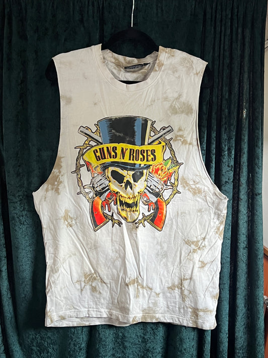 Guns n Roses tie dye festival style rock band t shirt vest