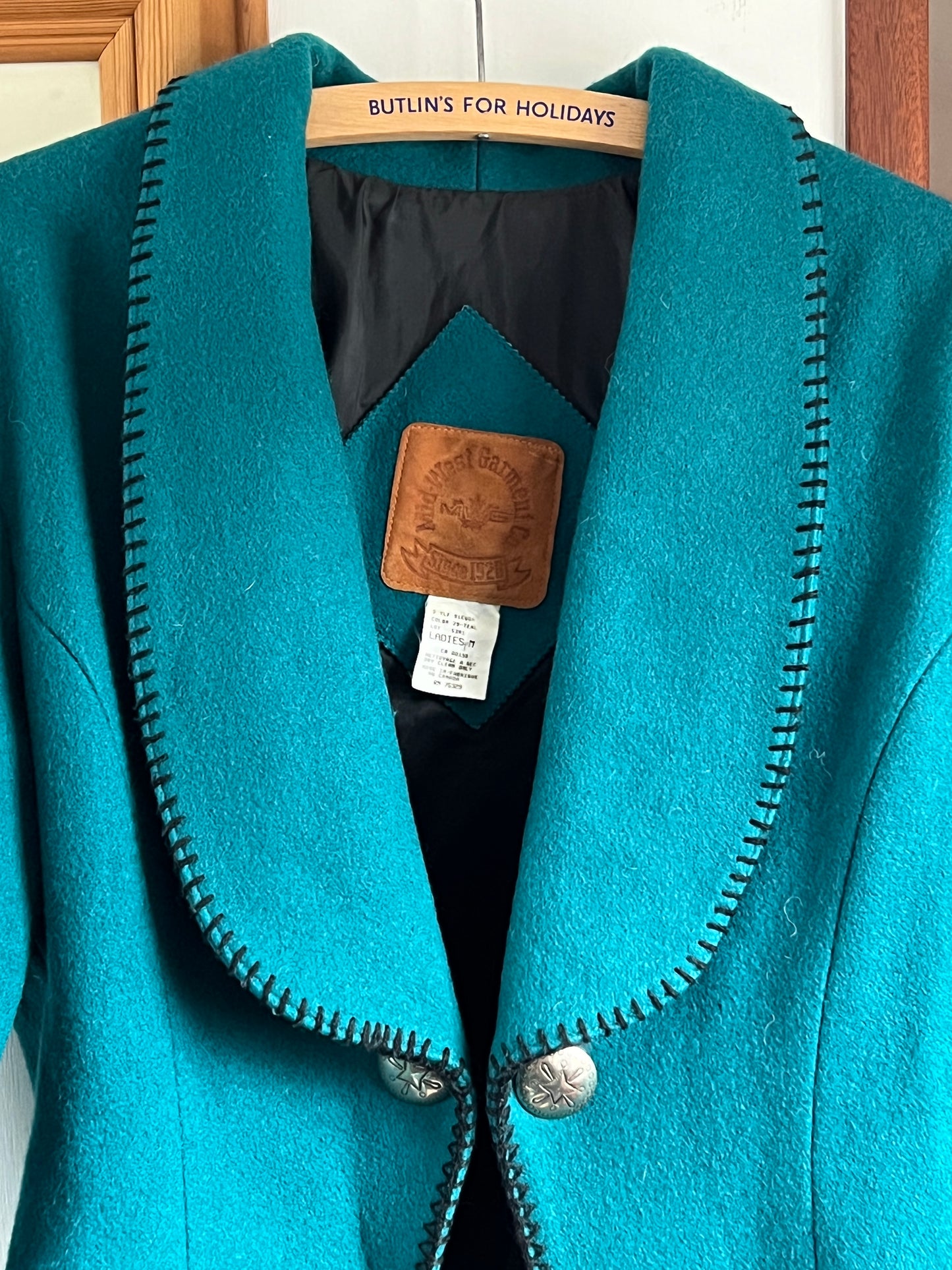 Vintage 1980s womans teal blue South Western Mariachi style jacket