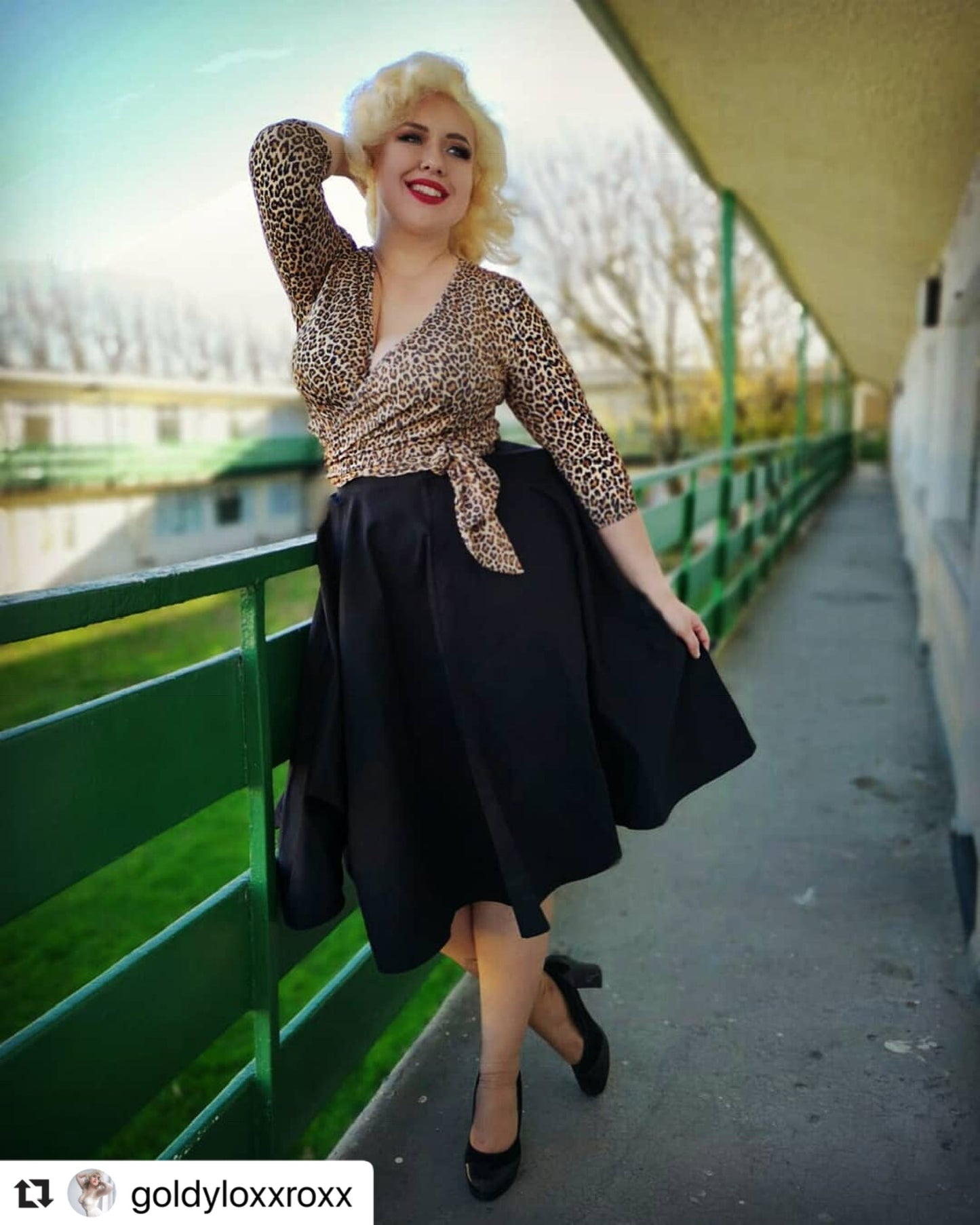 Vintage 1950s black full circle swing skirt