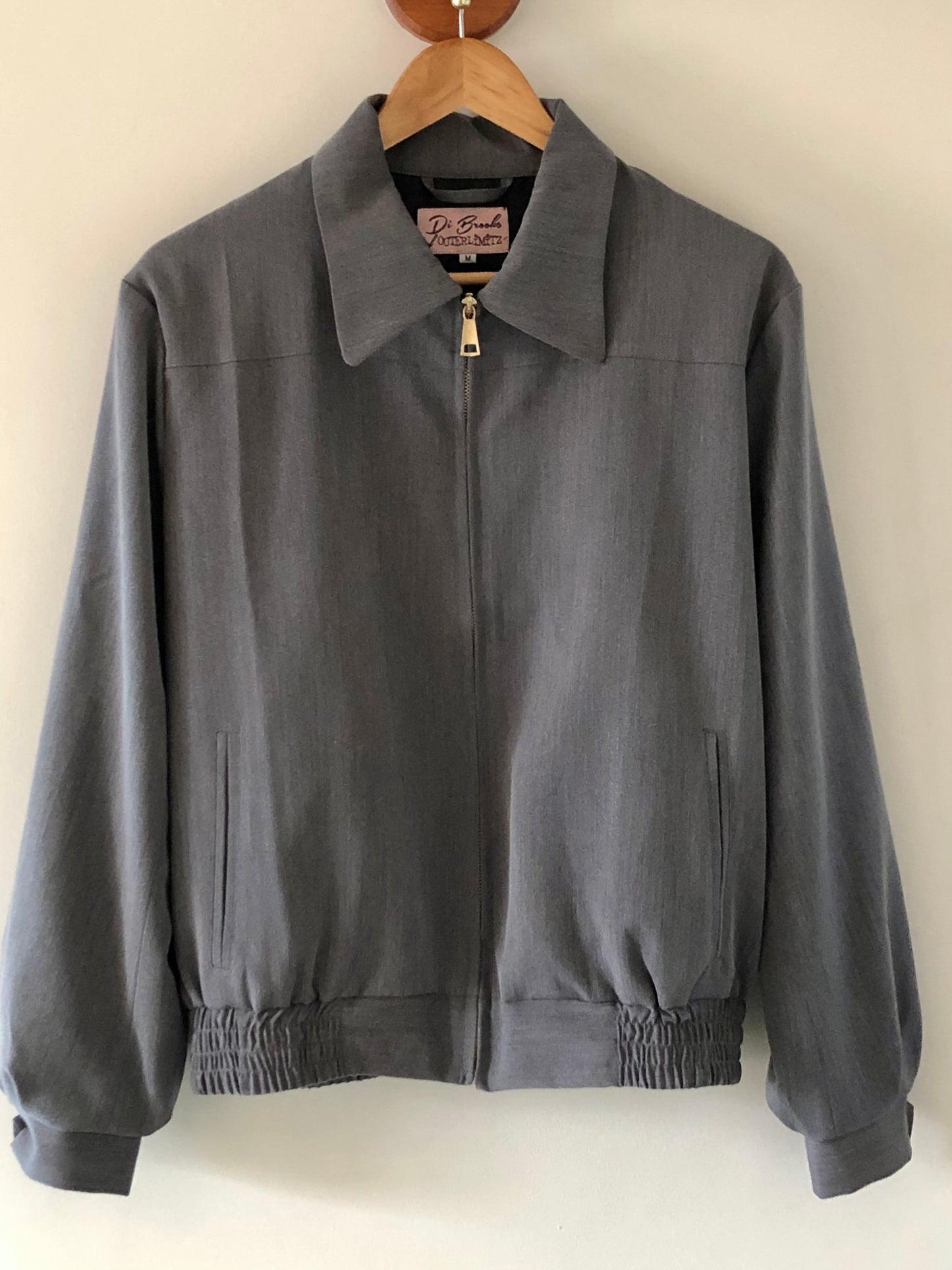Mens 1950s vintage style gab jacket in grey fleck M XL 2XL