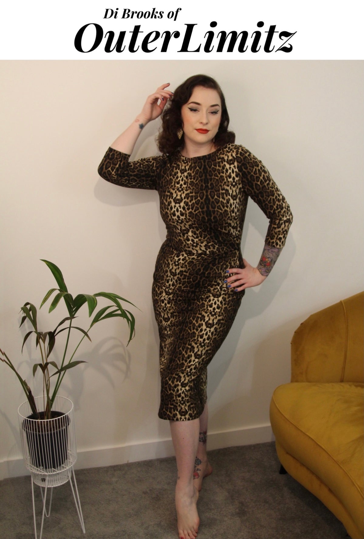 Joan vintage 1950s style wiggle dress in wicked leopard print