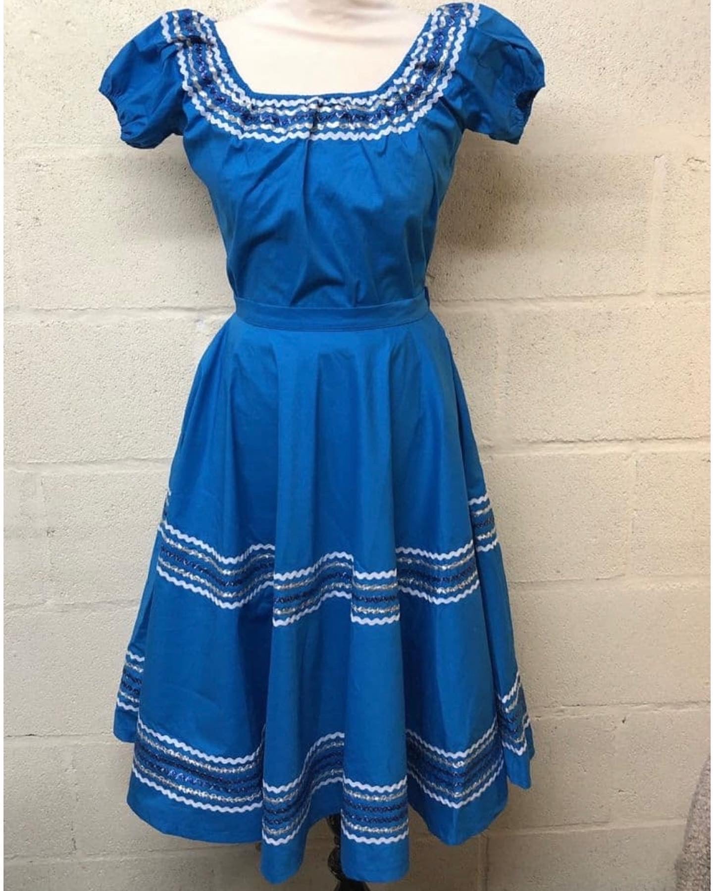 Blue Vintage style Patio skirt and top set M to 4XL