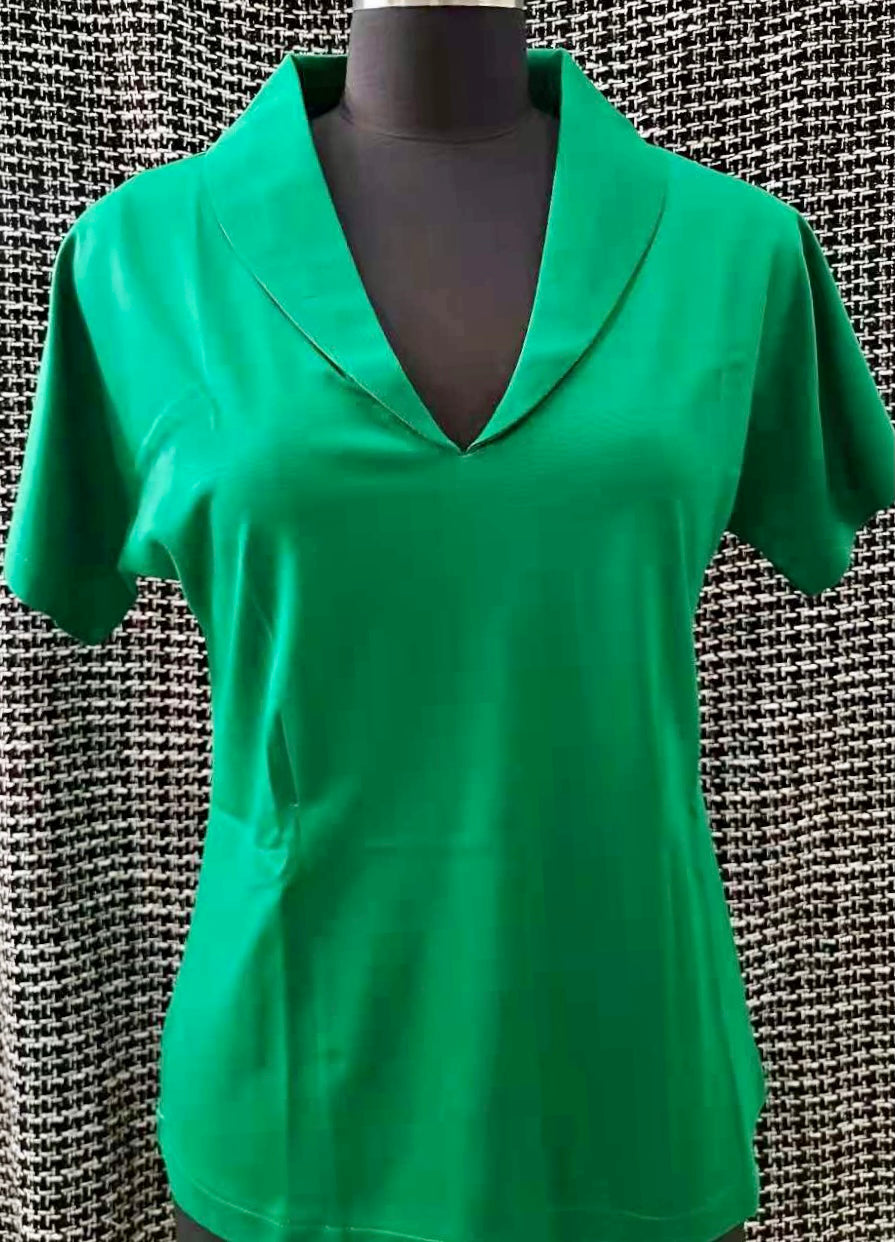 Suzie plain kelly green vintage 1950s style stretch top S to 3XL