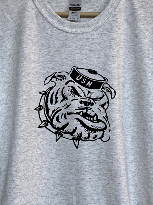Vintage USN bulldog light grey T Shirt