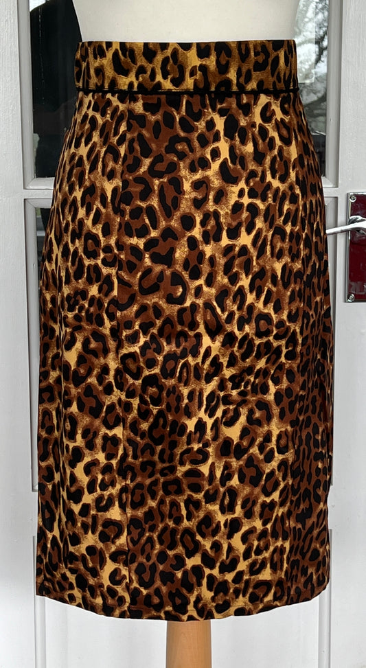 Vintage 1950s Leopard wiggle pencil skirt