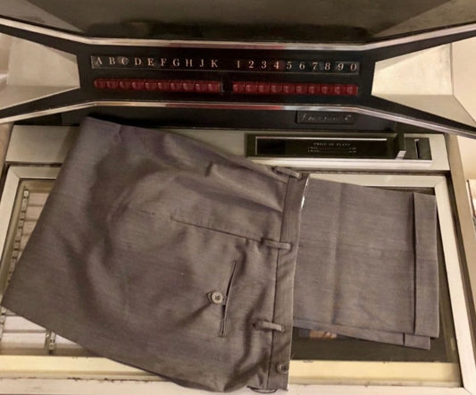 Men's pants - grey fleck 1950s vintage reproduction Hollywood pleat front peg pants