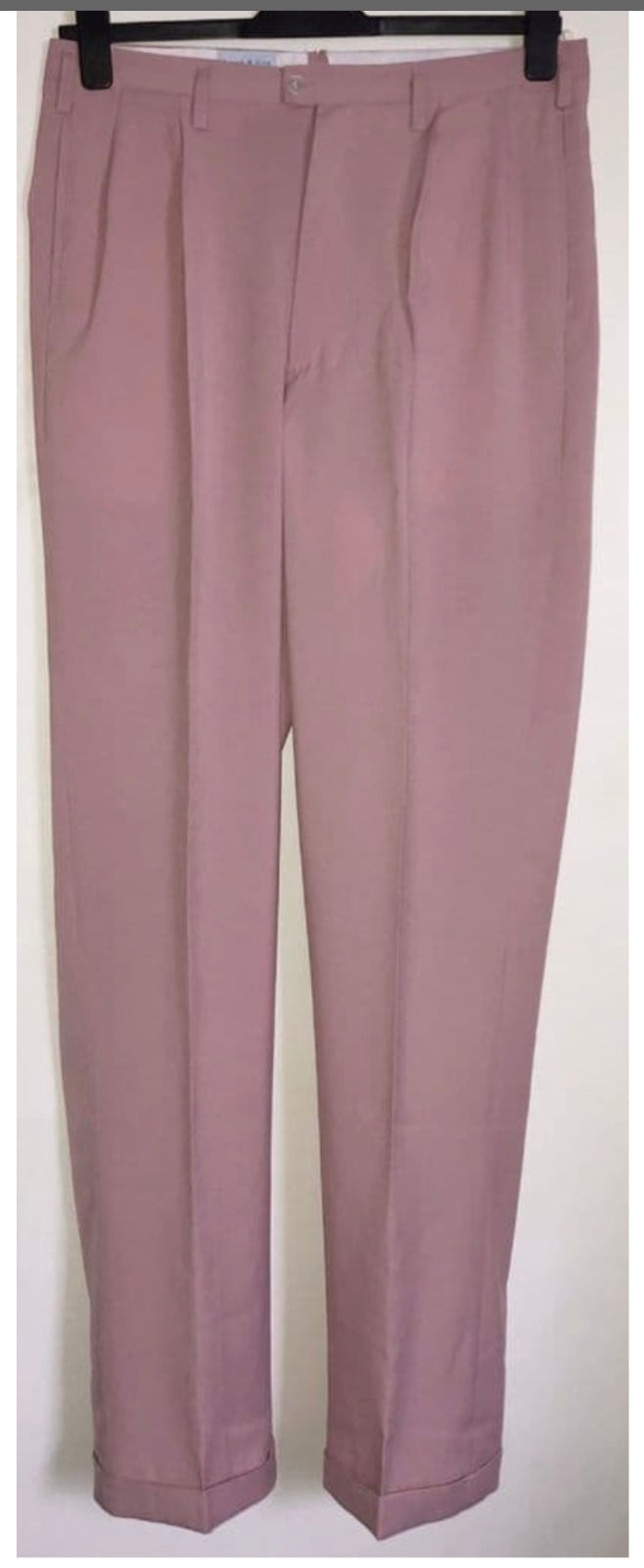Men’s vintage 1950s style pink Hollywood pleat front pants
