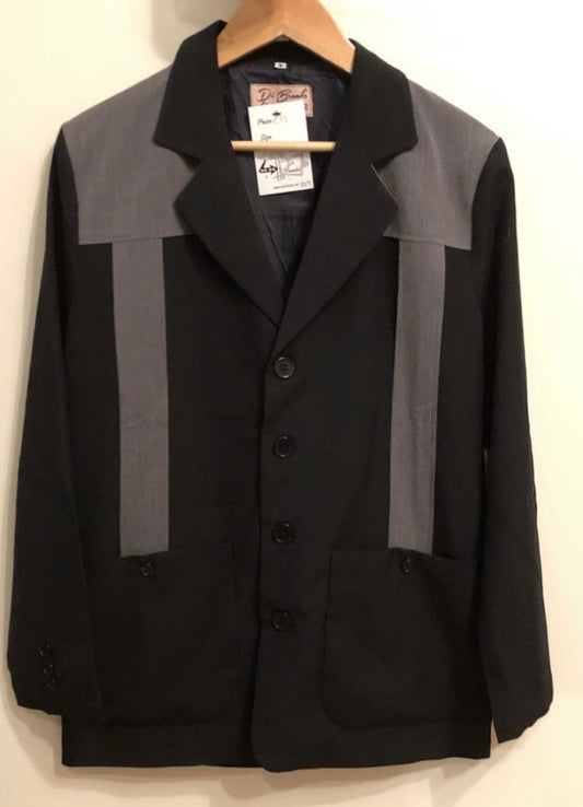 Vintage 1950s style Mans Hollywood resort two tone grey fleck and black jacket