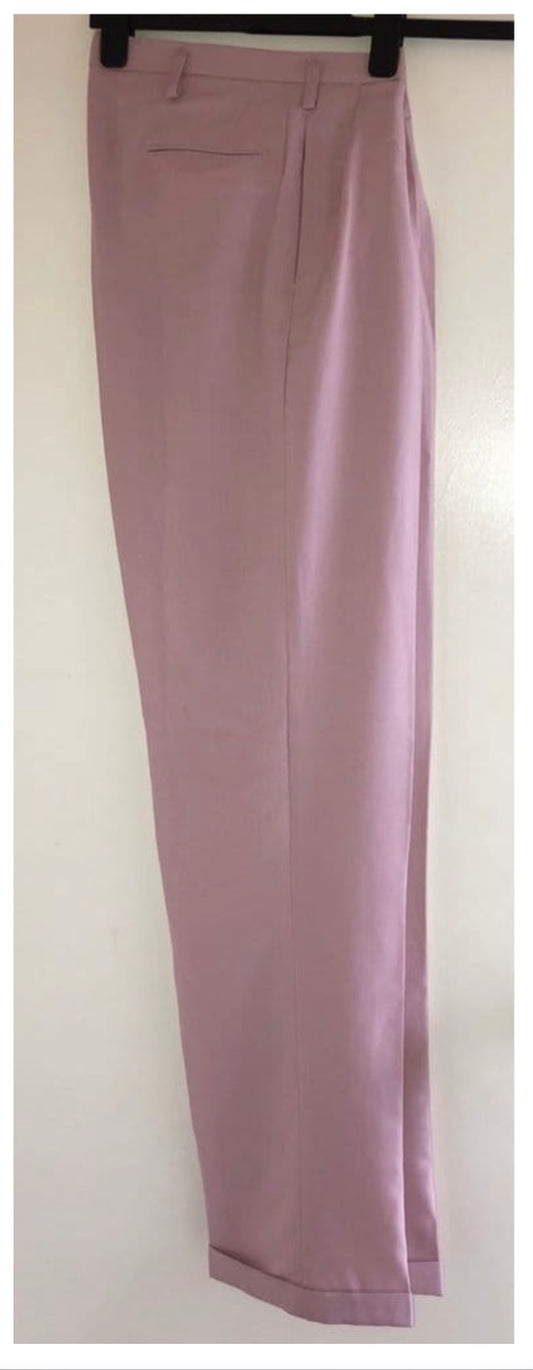 Men’s vintage 1950s style pink Hollywood pleat front pants